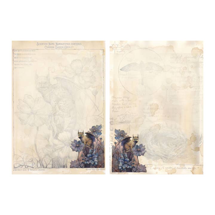 Wings of Fantasy - Wholesale Stationery/Notecard Set - Dark Academia Notepaper Set | Vintage Gryphon Art | A Naturalist's Guide to Fantastical Creatures | Complete Writing Kit1