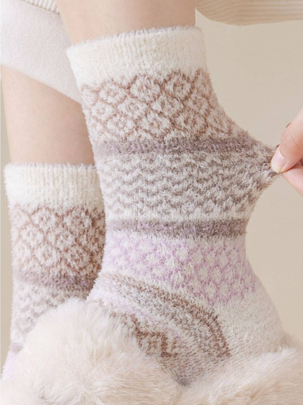 Funkyrel® Atzbranding Limited - Wholesale Socks - Women's - Rufia - Cozy Fleece Thick Mid-Calf Socks23