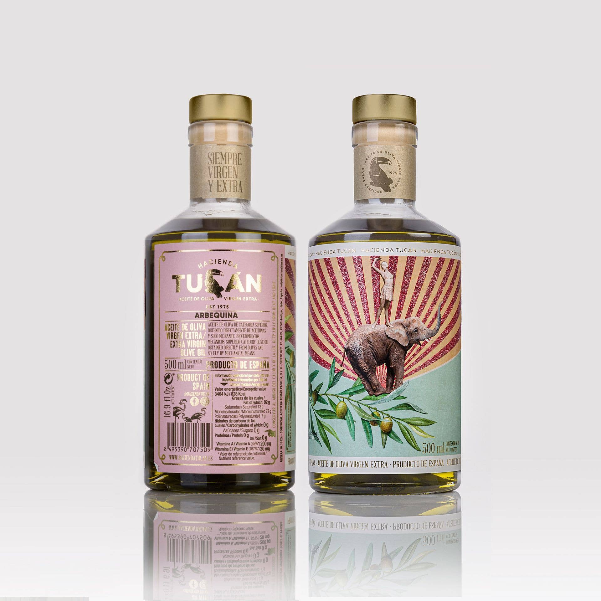 Hacienda Tucán - Wholesale Olive Oil - 500ml bottle with case of arbequina extra virgin olive oil2