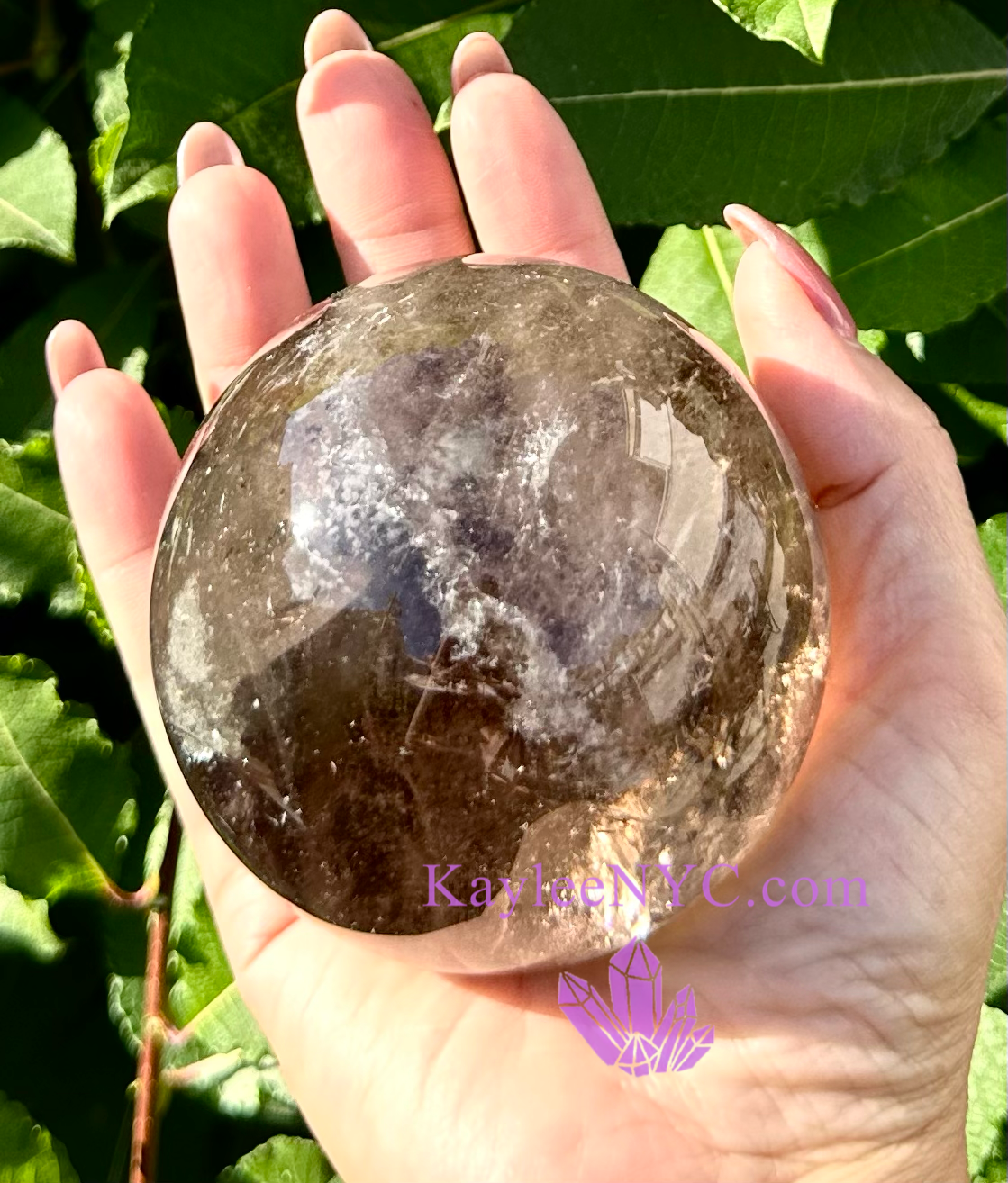 KayleeNYC – wholesale Spiritual stone/crystal – 3-4 PCs Natural Smoky Quartz Spheres Crystal Ball 2.9-3lbs7