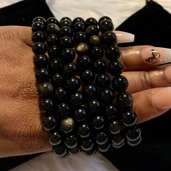 Obsidian Truth Enhancing and Protection Healing Bracelet 8mm for wholesale by Proverbs31xAlysa