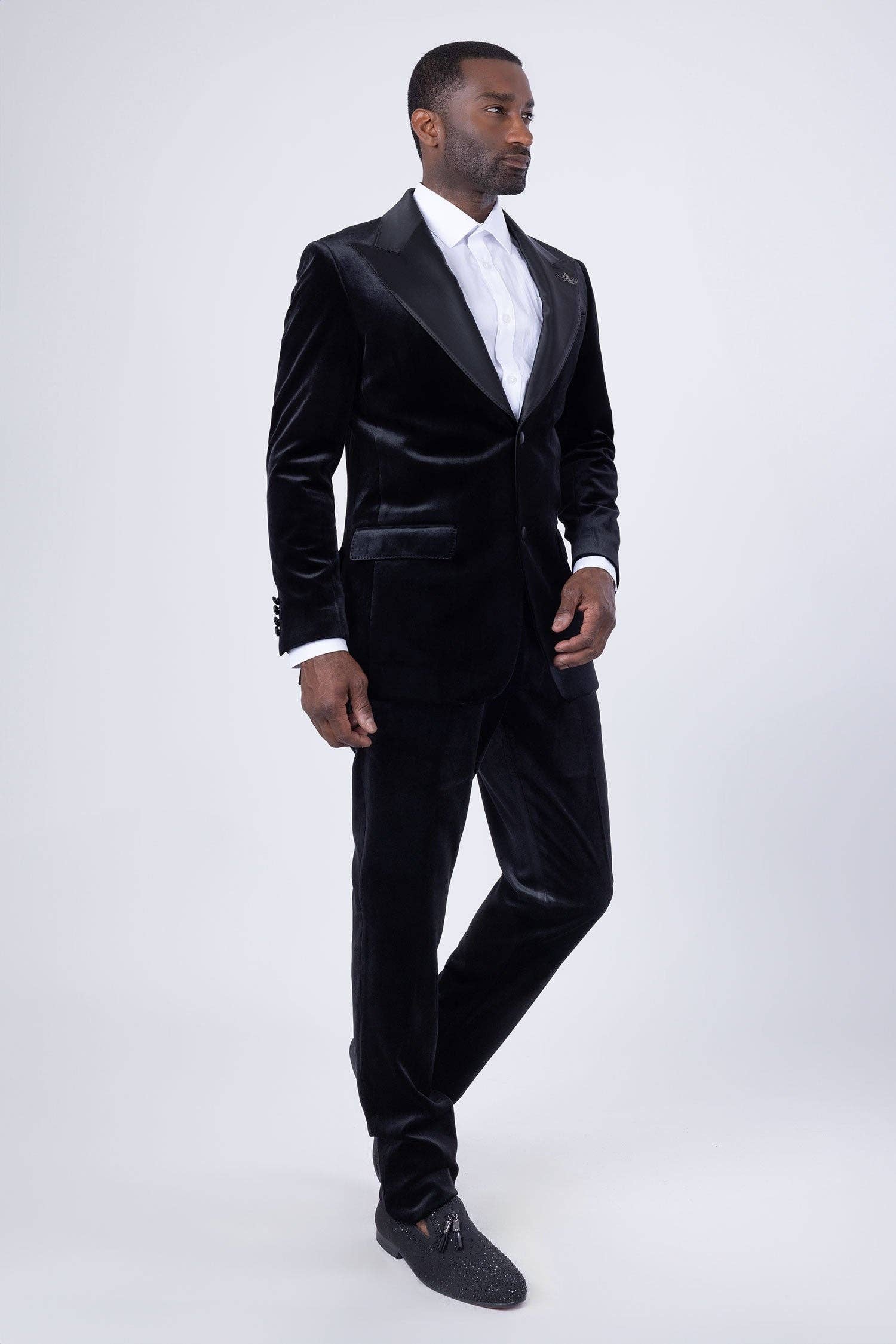 BARABAS – wholesale Kostymset – Herr – Sammetsglänsande tyg Peak Lapel barockdräkt för män 4SU299