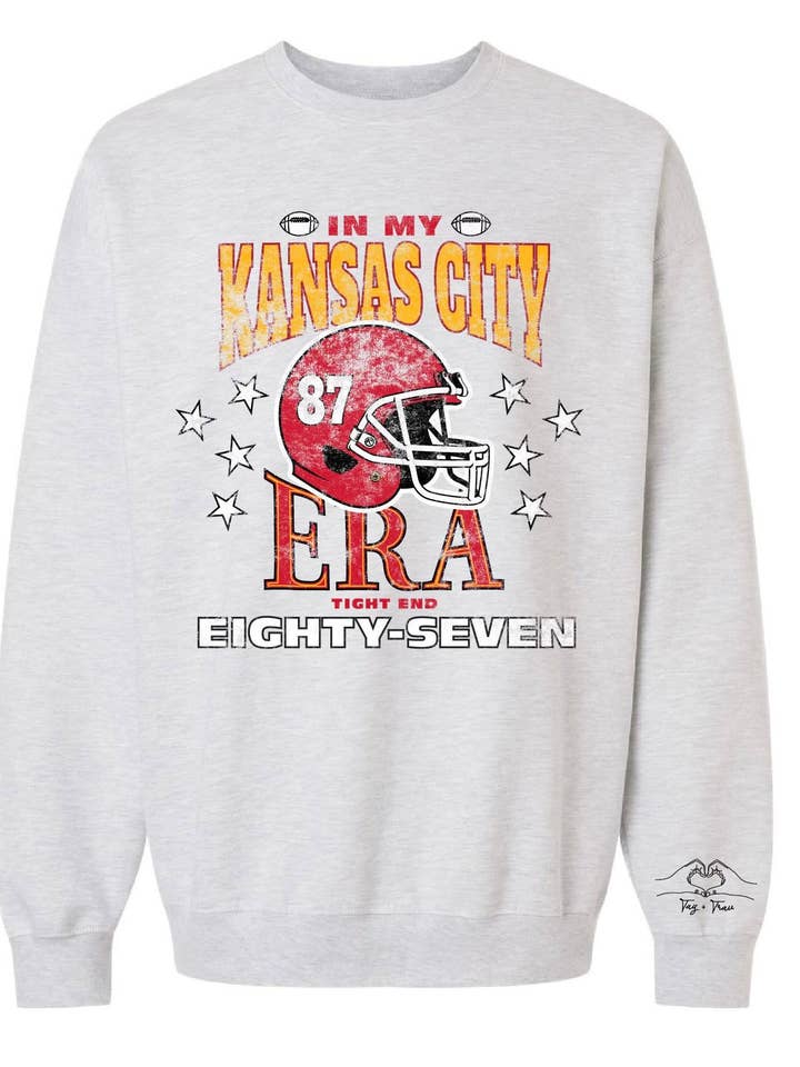 Pack de sweat-shirts gris de mon ère Kansas City pour la vente par Pink Dinosaur