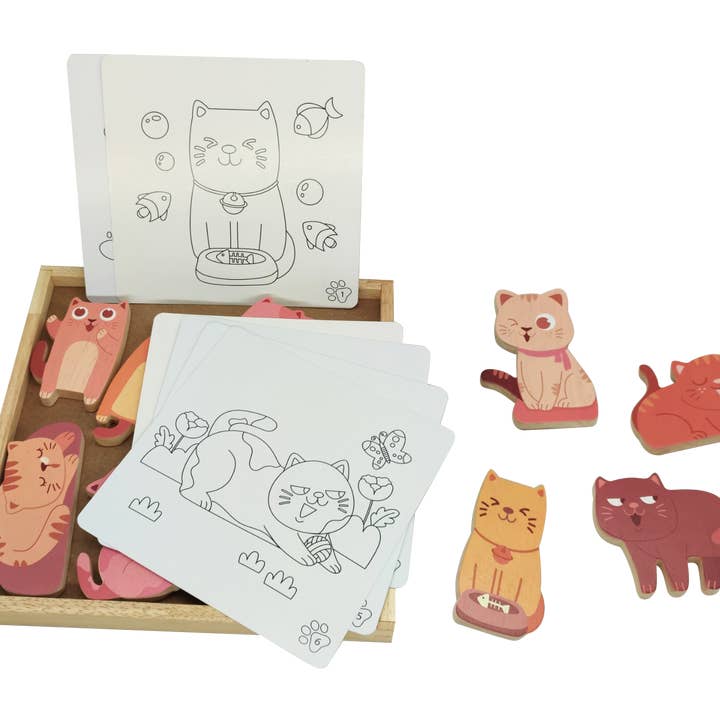 Cat play set & colouring for wholesale by Q Toys