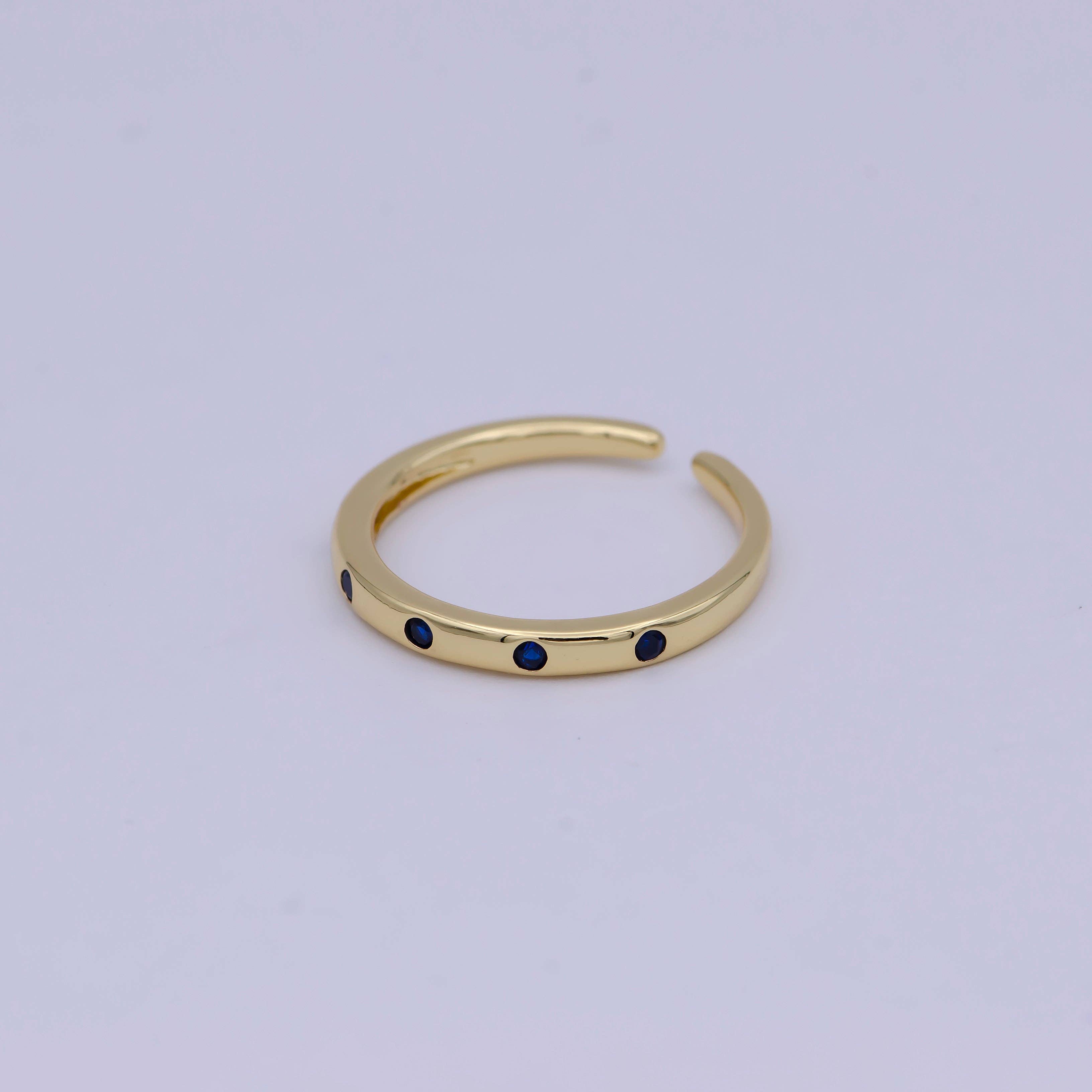 Aim Eternal - Wholesale Band/Stacked Ring - Dainty CZ Gold Stacking Ring U485~U4893