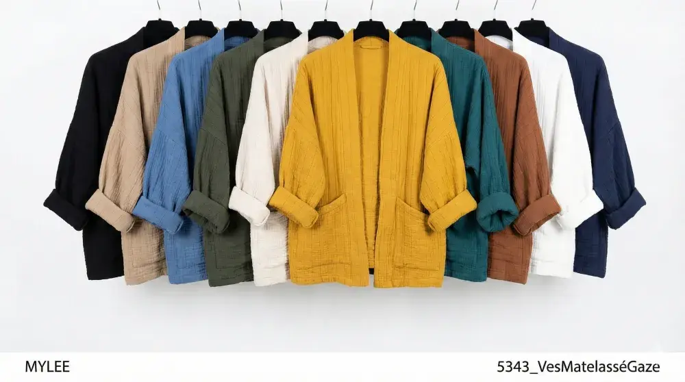 Mimi & Gogo - Vente Veste – femme - Veste matelassée en gaze de coton @5343_VesMatelasséGaze24