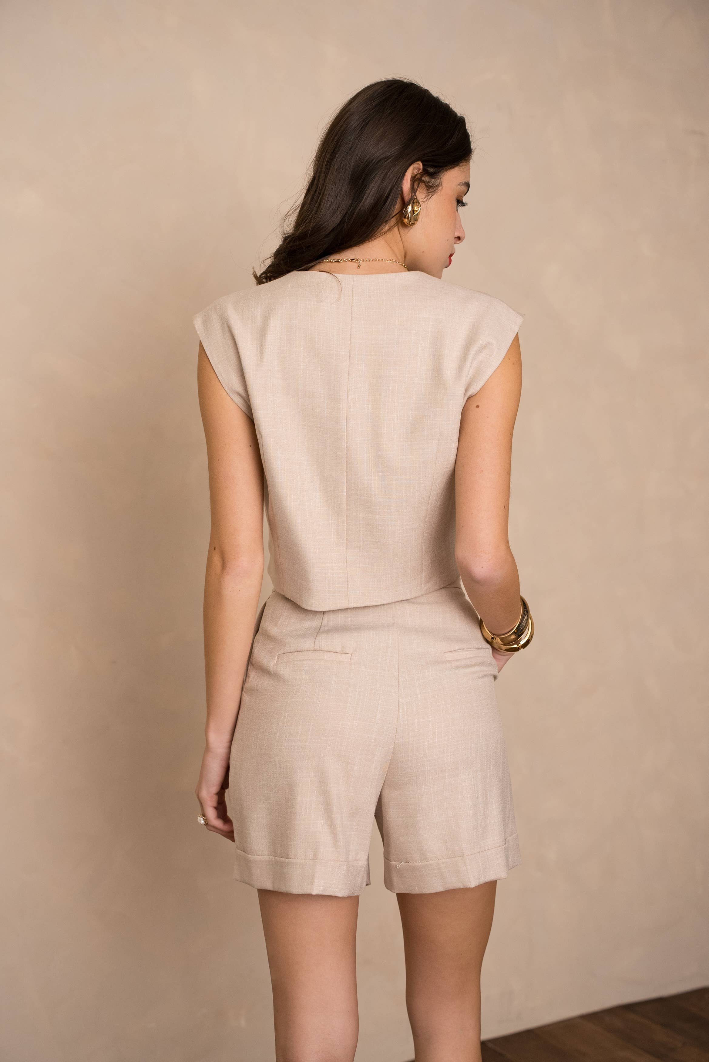 LULUMARY - Vendita all'ingrosso Gilè elegante - Donna - Gilet smanicato doppiopetto GL00317