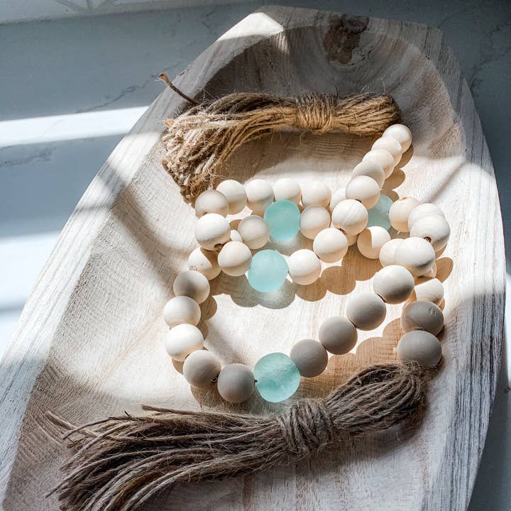 Wood Bead & Aqua Recycled Glass Beads Garland and other Purchase Wholesale goodwill. Free Returns & Net 60 Terms on Faire trending on Faire.