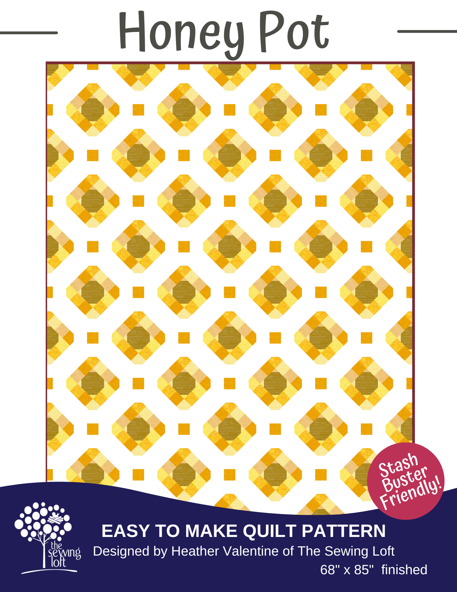 The Sewing Loft - Wholesale Craft Sewing Kit - Honey Pot Quilt Pattern 10 Pack2