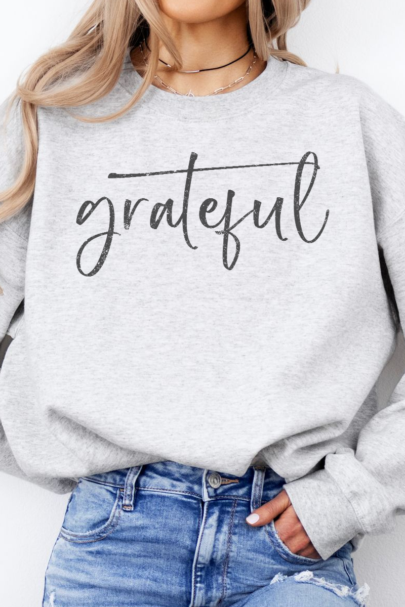 Bella Me – wholesale Sweatshirt med tryck - Dam – Grateful Crewneck0