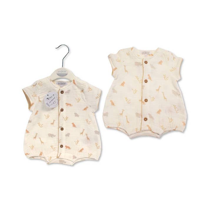 Baby Boys Cotton Romper - Safari - 6247 for wholesale by Sheldon International