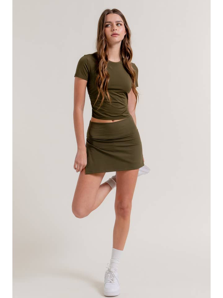 Active Basic | Active USA - Wholesale Athletic Top - Women's - SHORT SLV SIDE RUCHED ACTIVEWEAR TOP13