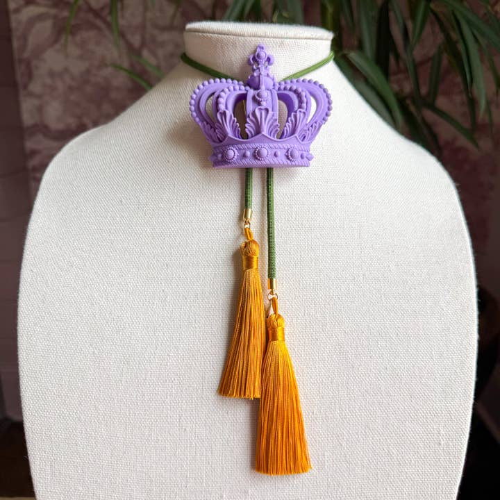 Kroon Bolo Lavendel met Olijf & Goudgeel voor wholesale door Rahya Jewelry Design