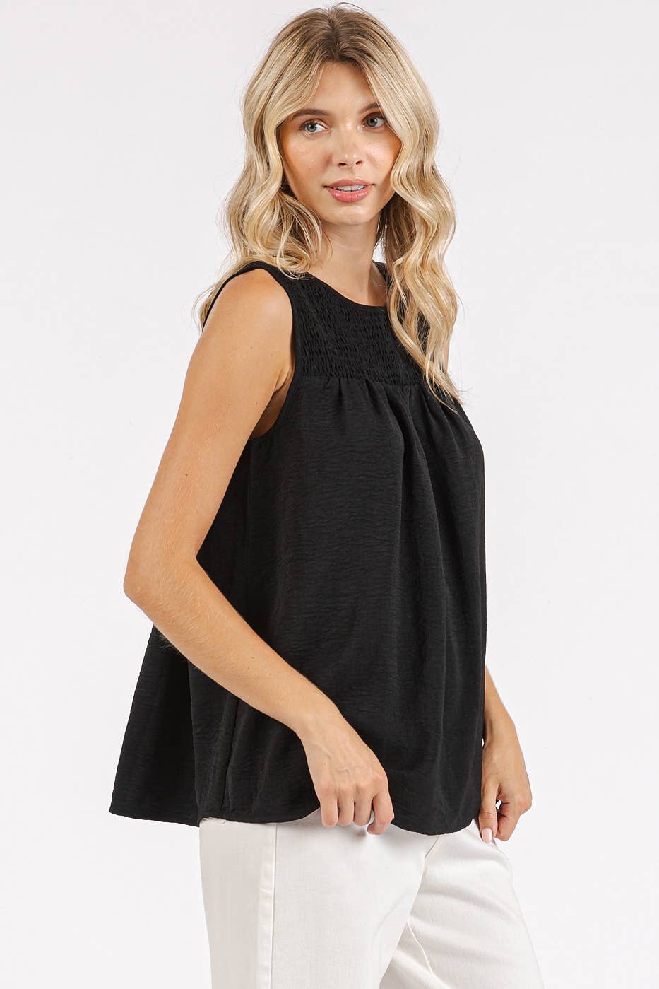 mittoshop – wholesale Blouse – Women’s – AIRFLOW SMOCKED YOKE SLEEVELESS BLOUSE19