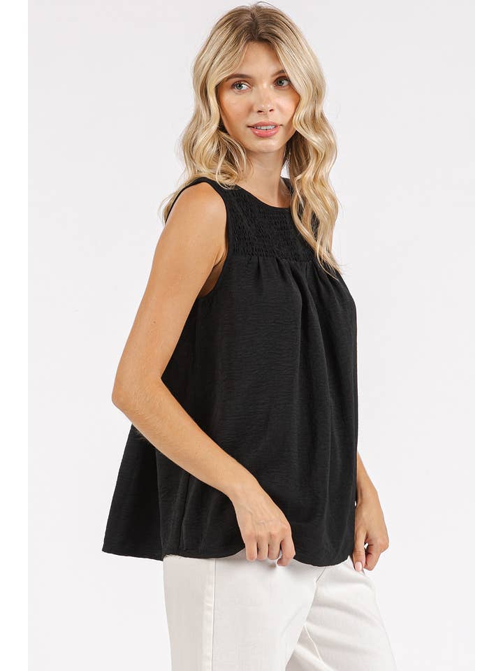 mittoshop - Wholesale Blouse - Women's - AIRFLOW SMOCKED YOKE SLEEVELESS BLOUSE19