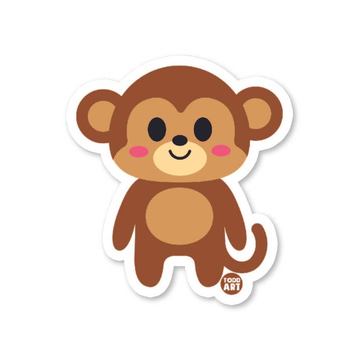 Monkey Sticker for wholesale by Boo Boo Buddies