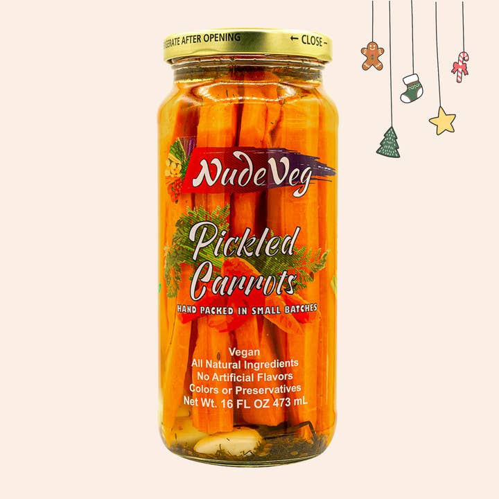 Handcrafted Pickled Carrots | Spicy Dill | Artisanal Pickles for wholesale by Ayurveg | NudeVeg Pickles