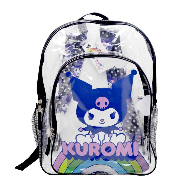 PINEAPPLE Beauty - Wholesale Backpack - Kids - UPD KCLB Sanrio Kuromi 16" Clear Backpack - 1pc