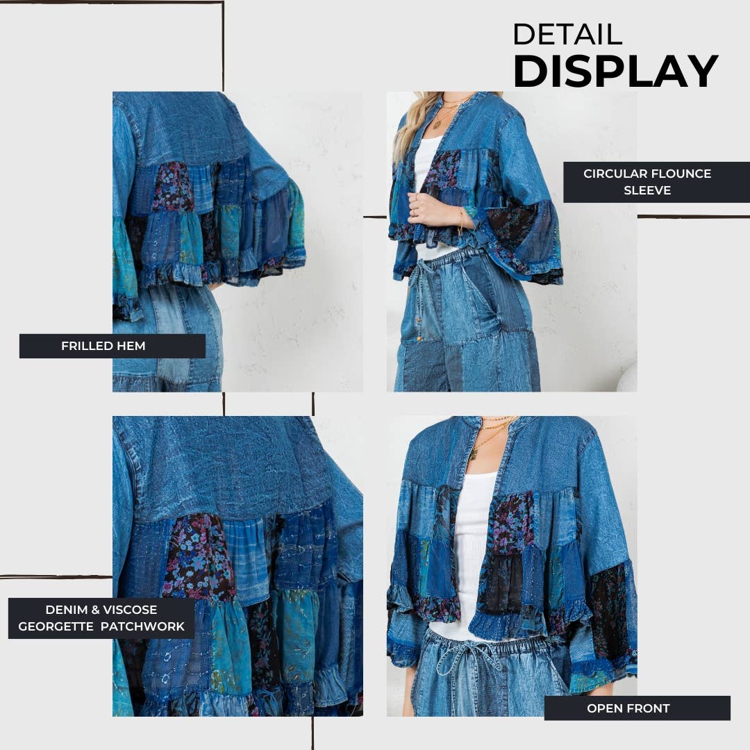 Young Threads - Wholesale Kimono - Women's - Boho Kimono Shrug with Bell Sleeves - New6