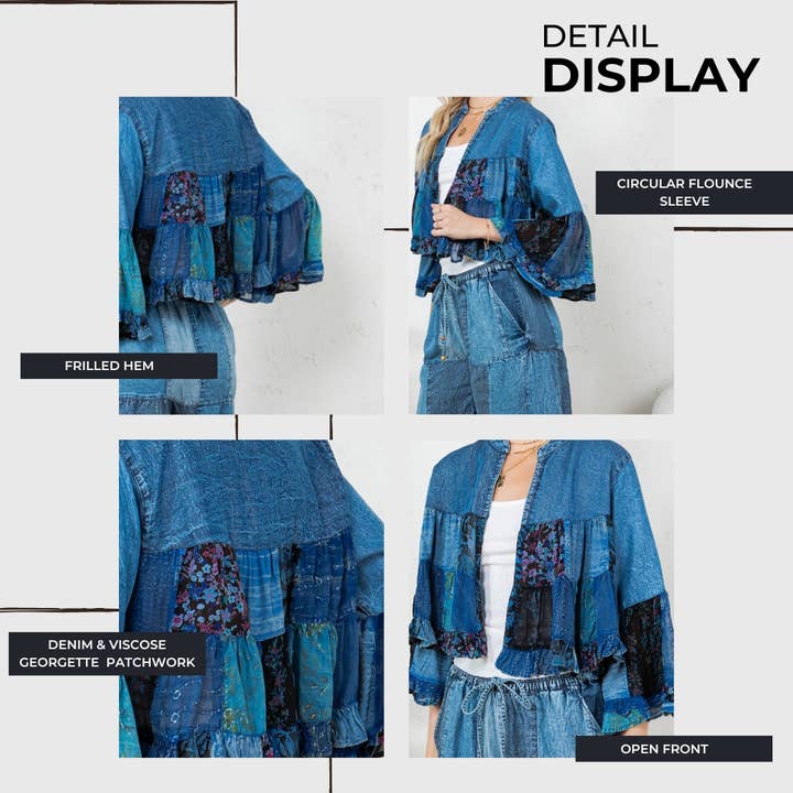 Young Threads - Wholesale Kimono - Women's - Boho Kimono Shrug with Bell Sleeves - New6