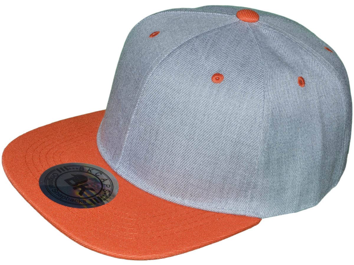 Buck Wholesale - Wholesale Flat Brim Cap - Unisex - Blank Snapback Hats - BK Caps Flat Bill Plain Vintage30