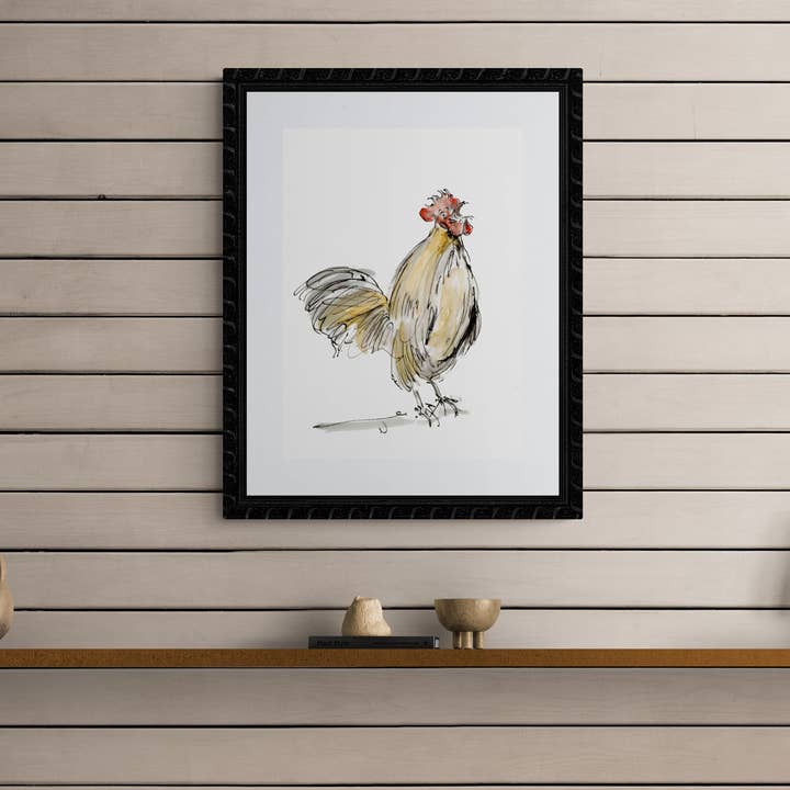 Impression encadrée Gregory le Coq pour la vente par Wendy Laverick