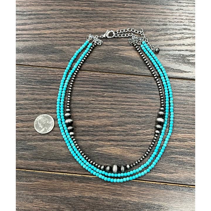 ISAC Trading Inc - Wholesale Kralen/parelketting - 735143, handgemaakte Navajo-kraal, synthetische turkooizen halsketting2