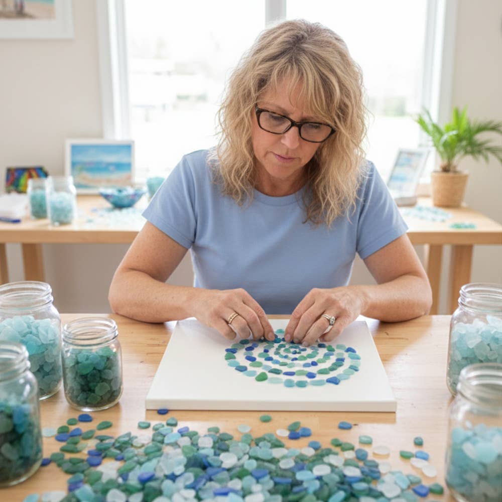 LISART LLC - Wholesale Art Print - Sea glass LOBSTER Framed Print 7