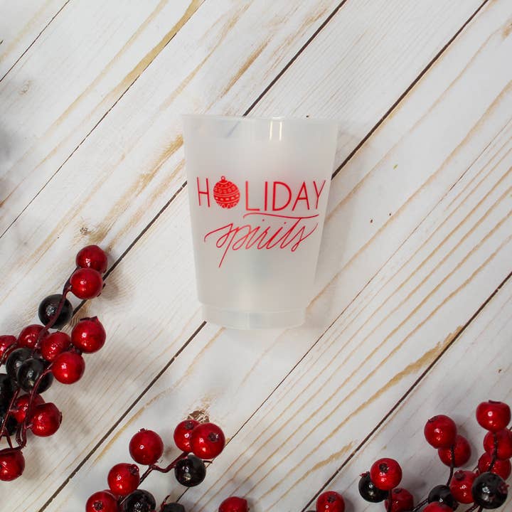 Birdie Mae Designs - Wholesale Disposable Cup - Holiday Spirits | Frosted Acrylic 16 oz Christmas Cups5