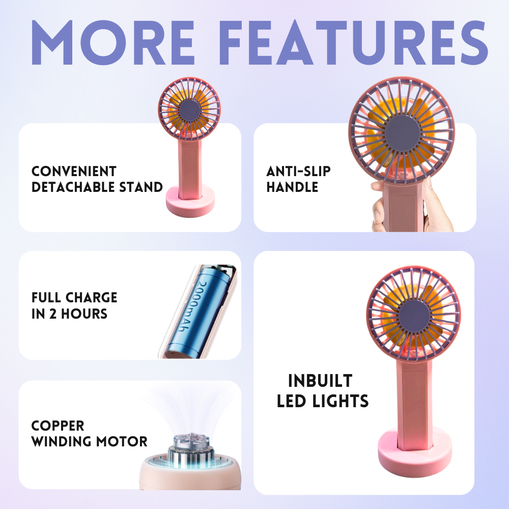 SINT - Wholesale Handheld Electric Fan - Mini Handheld Portable Fan | USB Rechargeable3