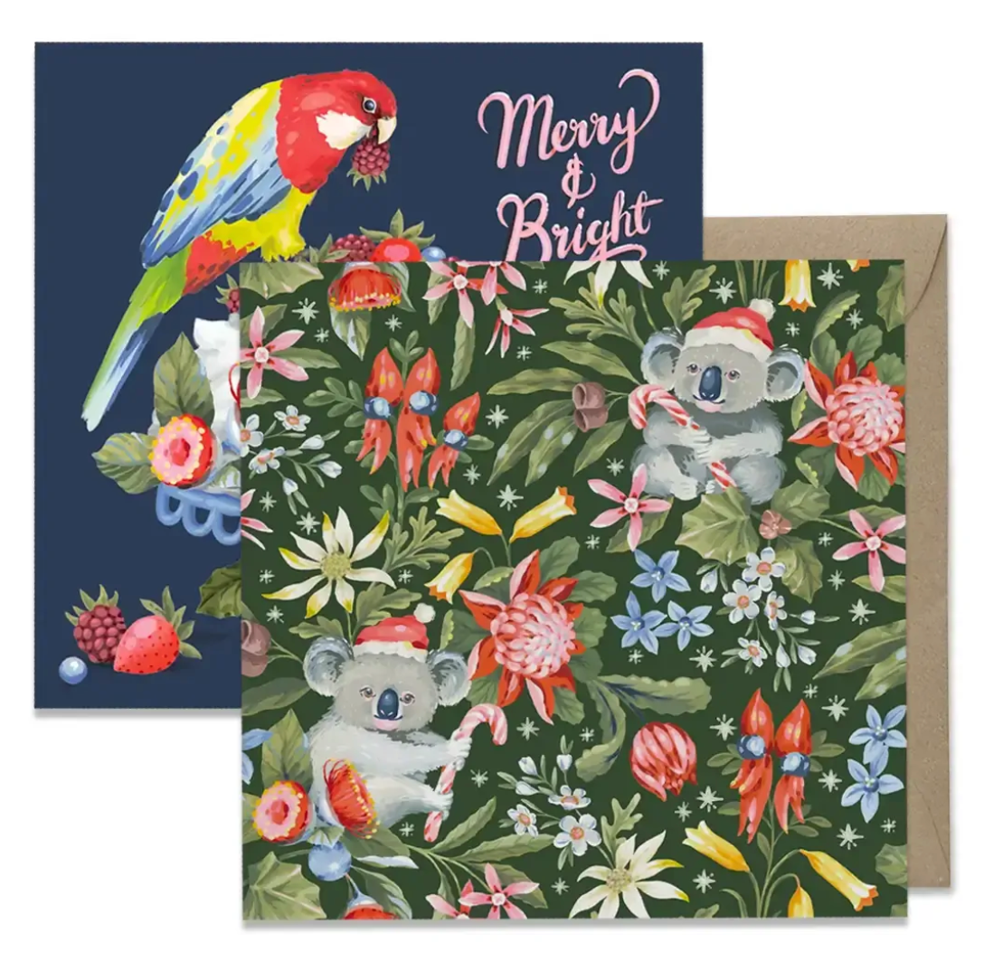 Earth Greetings - Wholesale Christmas Card - Boxed Christmas Cards (Square) - Christmas Koalas1