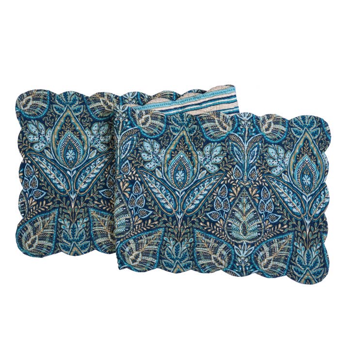 Bailey Blue Floral Table Runner for wholesale by C&F Home