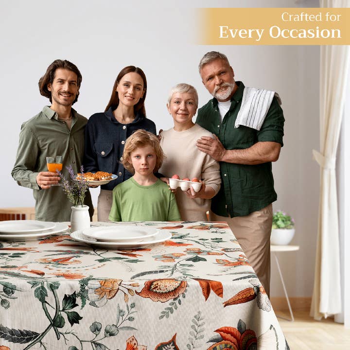 Maison d'Hermine - Design in Every Thread - Wholesale Tablecloth - Tablecloths 100% Cotton - 3 Shapes - Dalida Fall4