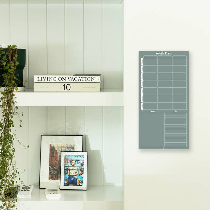Peel & Stick Wall Planner | Reusable Weekly Schedule • 20x40cm • Fern for wholesale by Organising Life Beautifully