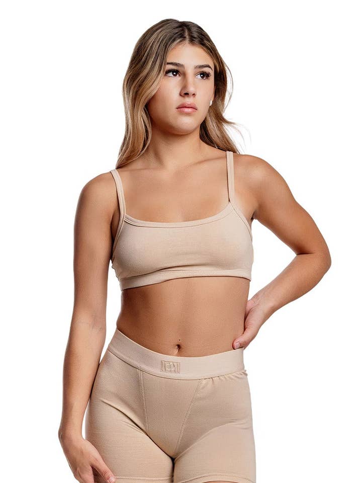 Bralette à encolure dégagée en coton pour la vente par Cheeky Cherry Inc.