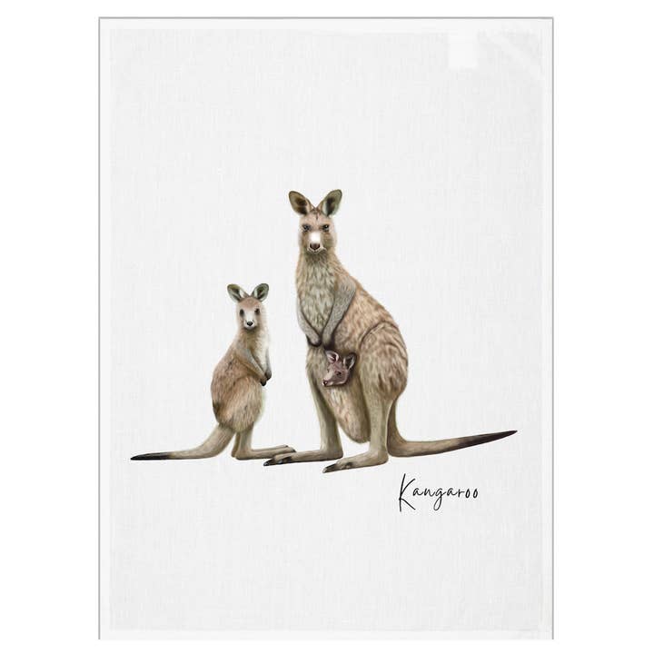 Taylor Hill Scarves & Co – wholesale Tea towel – Kangaroo Design Australian Cotton Tea Towel