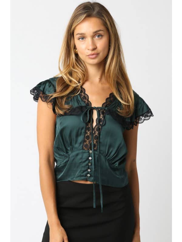 Olivaceous - Wholesale Blouse - Women's - Janiah Laced Top10