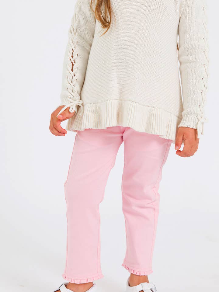 Girls Pink Ruffle Straight Jeans
for wholesale on Faire0