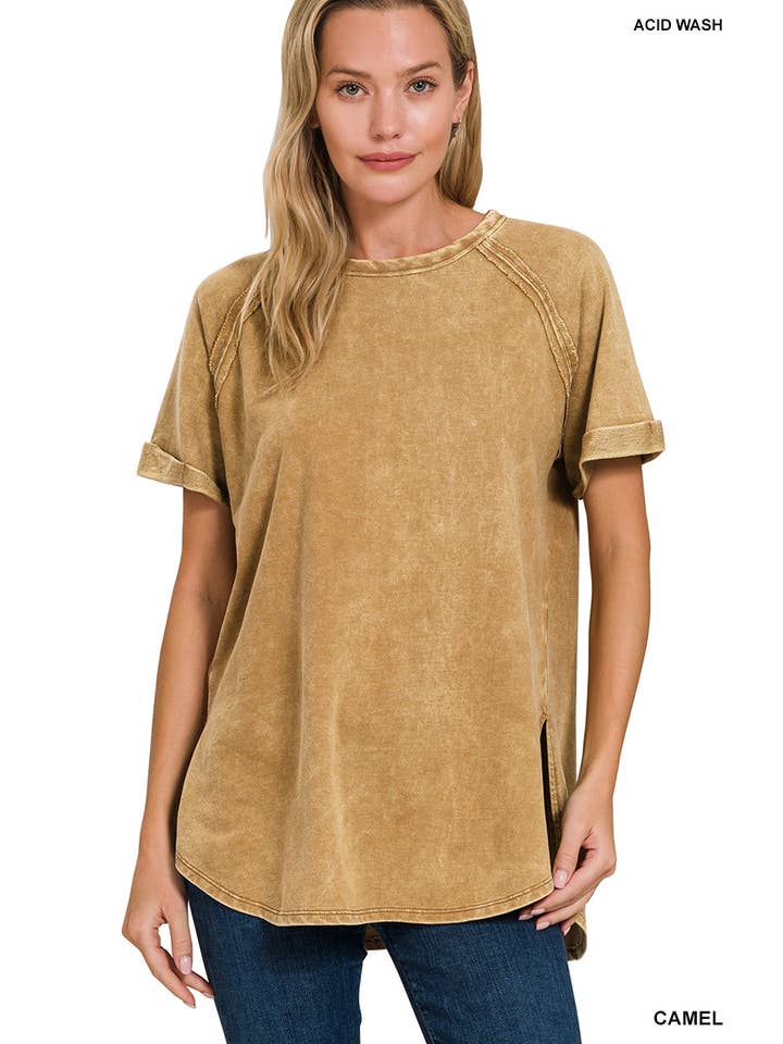 42POPS - Wholesale T-Shirt - Women's - ".....FRENCH TERRY VINTAGE WASHED CUFF SLEEVE TOP