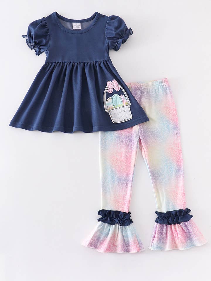 Conjunto de Pantalones con Volantes de Huevos de Pascua para venta al por mayor de Rylee Faith Designs