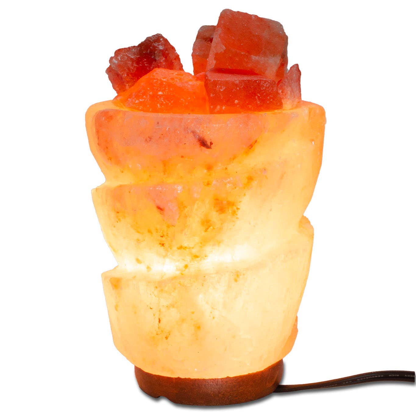 Fantasia Mining - Wholesale Salt Lamp - Funnel w/ Chunks Salt Lamp  - 9.5" avg. - Cord, Bulb, Dimmer4