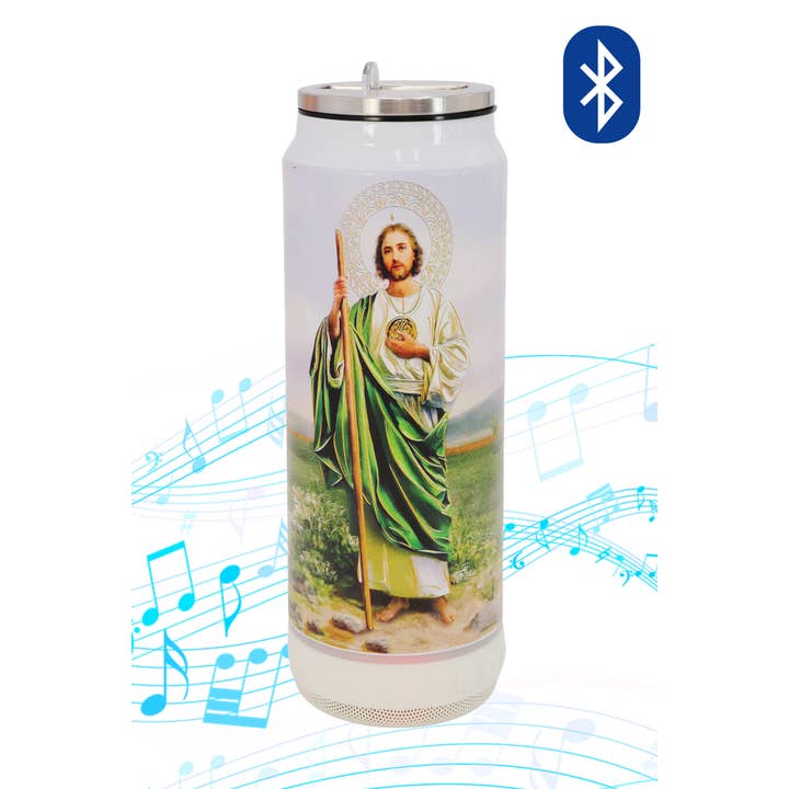 GREEN WHITE St. Jude Tumbler With Bluetooth Speaker for wholesale on Faire
