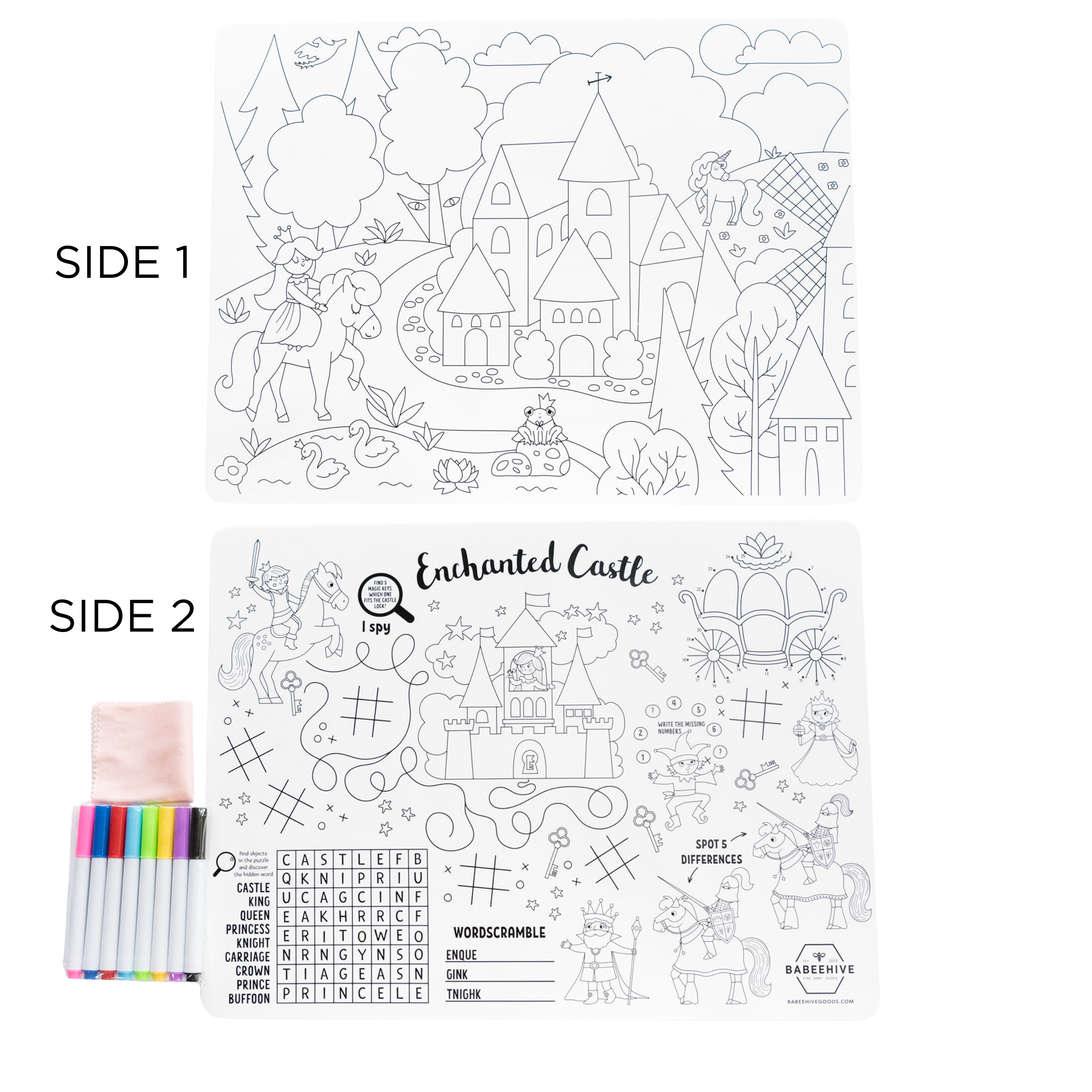 Babeehive Goods - Wholesale Coloring Mat - Kids & Baby - Silicone Reusable Coloring Placemat20
