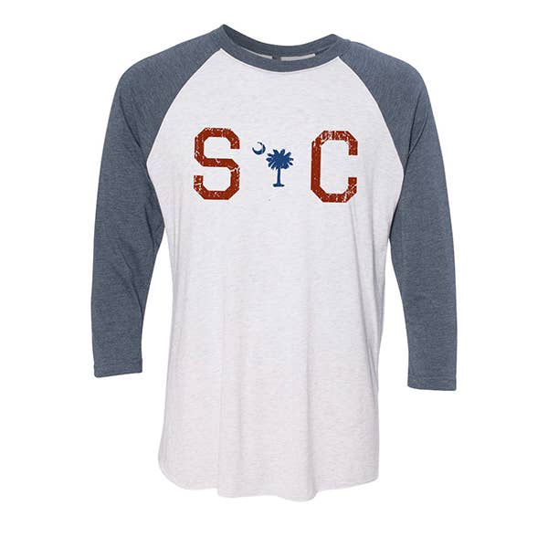 South Carolina Palmetto Baseball Tee, Navy for wholesale by S.L. Revival Co.