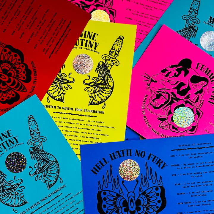 Cosmic Butcher - Wholesale Tarot Cards - "HELL HATH NO FURY" Scratch Off Fortune Card | Moth Tattoo4