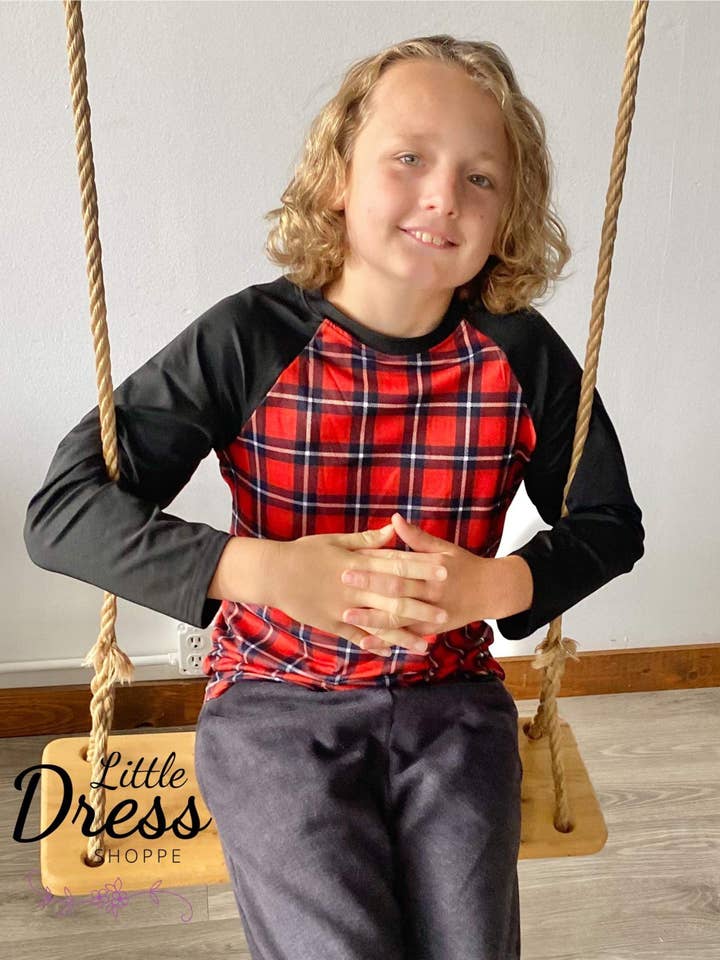 Long Sleeve Red Plaid Shirt for wholesale by Little dress shoppe