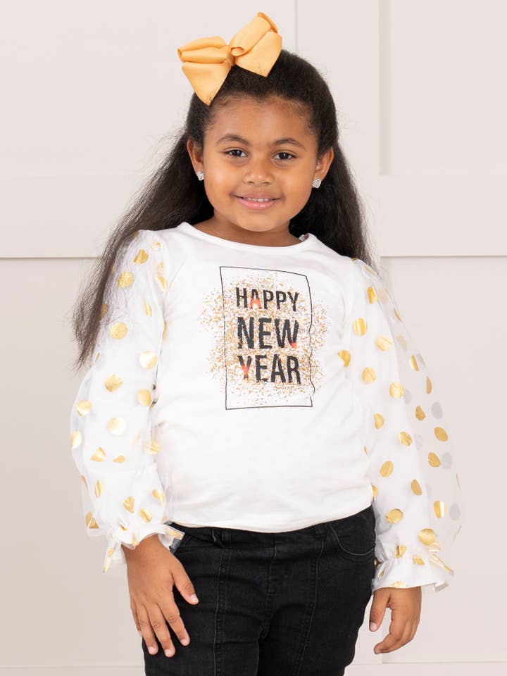 Gold Dots New Year Shirt for wholesale by Marie Nicole Clothing