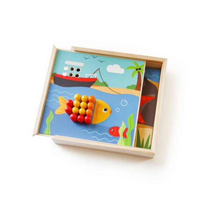 Bigjigs Toys - Wholesale Wood Toy - Kids - Seaside Peg Art Board2