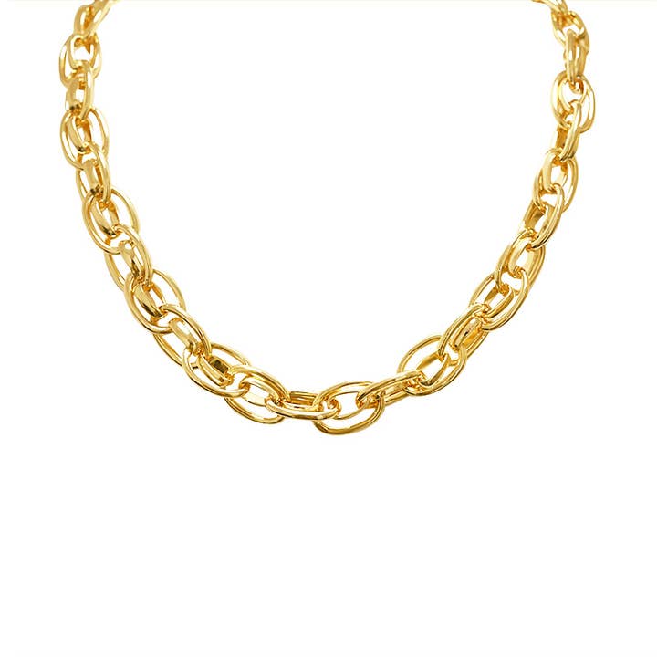AMORINO SRL - Wholesale Link & Chain Necklace - DOUBLE LINK CHAIN NECKLACE - SW25928B68