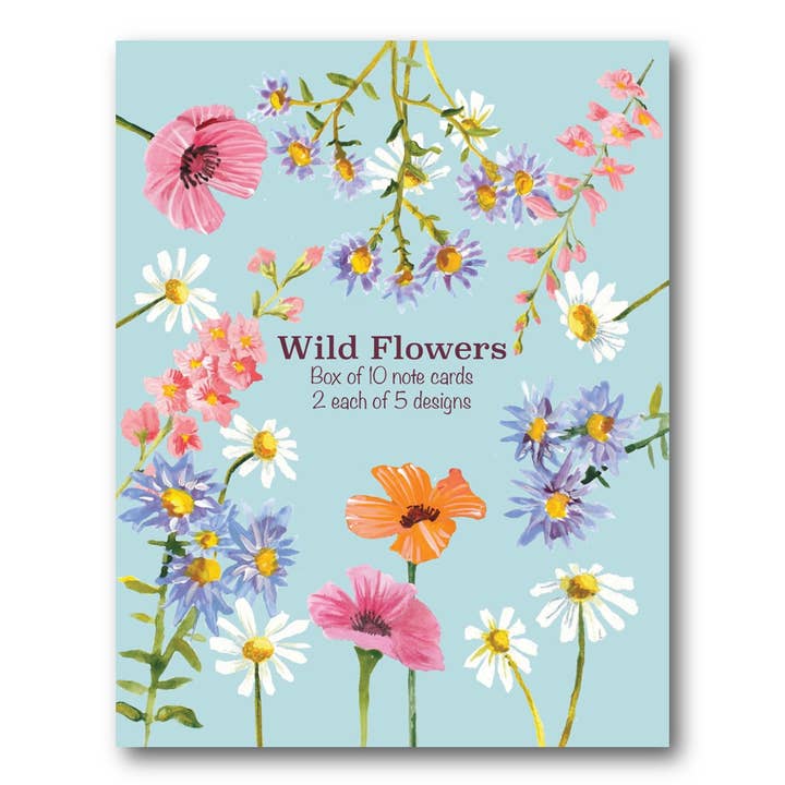 NCWF-10 Wild Flower note card assortment for wholesale by Susan Schmitt Art